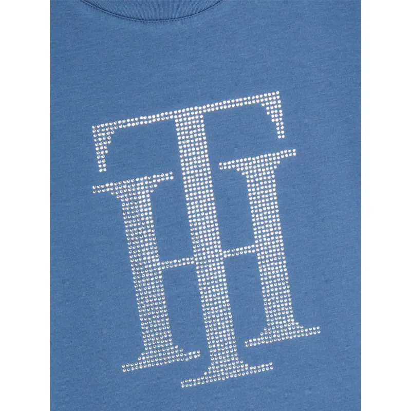 Tommy Hilfiger Women's Rhinestone T-Shirt - Blue Coast-5